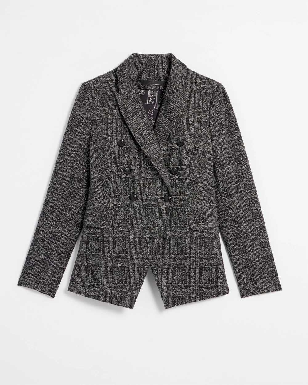 WHBM Knit Plaid Studio Blazer White House Black Market